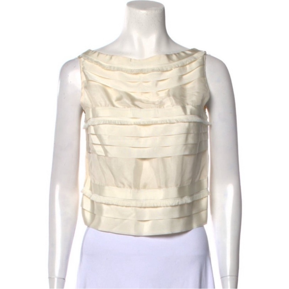 Fendi Cream Layered Crop Top
